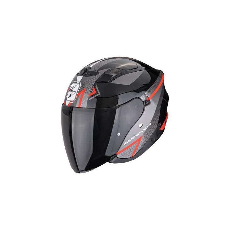 Jethelm SCORPION EXO 230 LOOP Schwarz Metall Rot