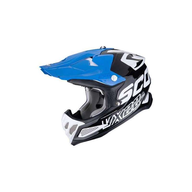 Casque Cross SCORPION VX 22 AIR UPDOWN Noir Blanc Bleu