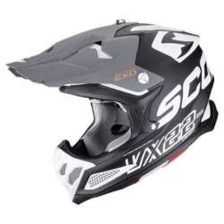 Casque Cross SCORPION VX 22 AIR UPDOWN Noir mat Blanc Gris