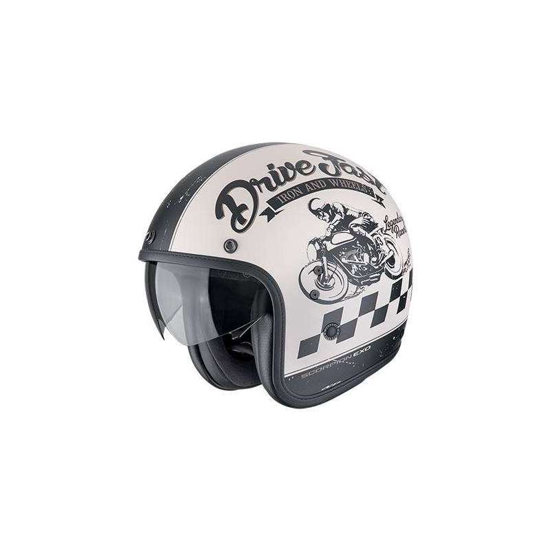Jet Helm SCORPION BELFAST EVO DRIVE FAST Creme matt Schwarz