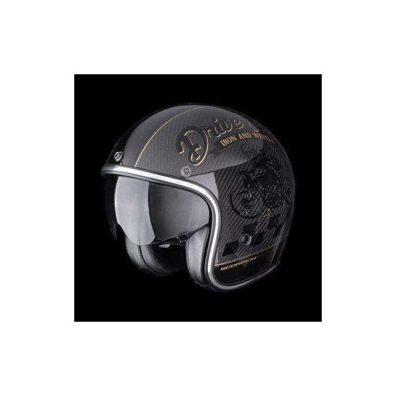 Casque Jet SCORPION BELFAST EVO CARBON ZIPPY Noir Or