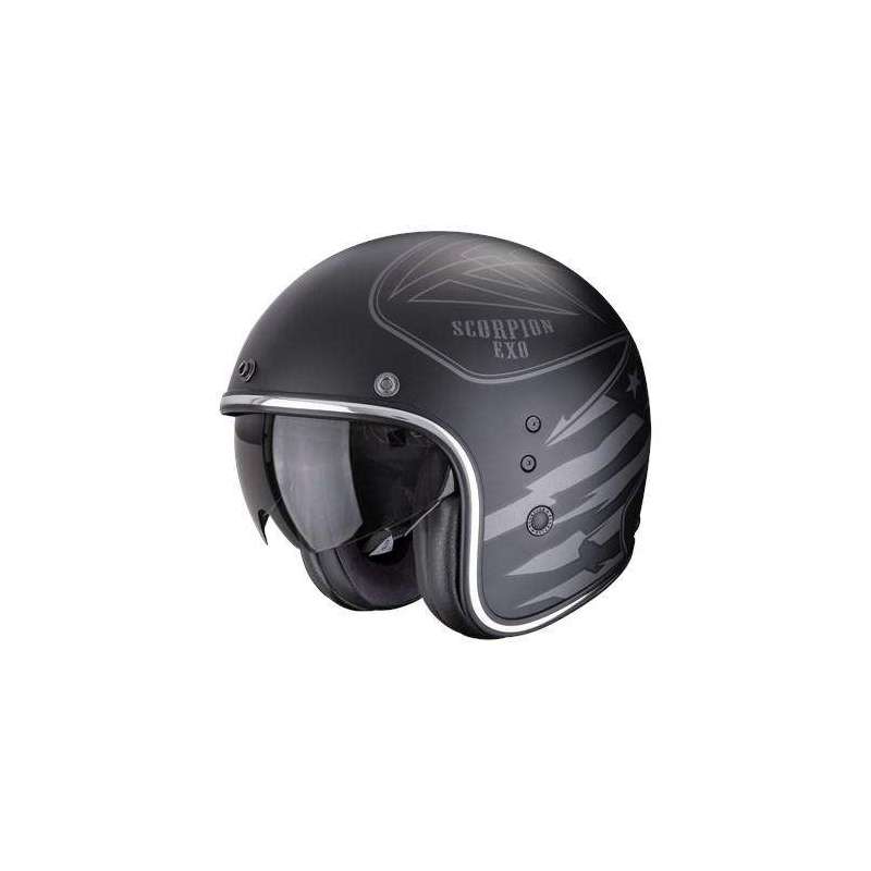Casque Jet SCORPION BELFAST EVO DAWG Noir mat Argent