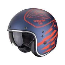 Casque Jet SCORPION BELFAST EVO DAWG Bleu mat Rouge