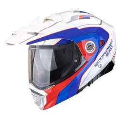 Casque Modulable SCORPION ADX 2 KAMPS Blanc Rouge Bleu
