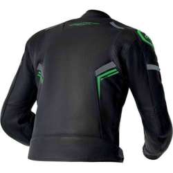 RST-Jacke S1 D3O Leder – schwarz/neongrün