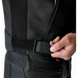 RST-Jacke S1 D3O Leder – schwarz/neongrün