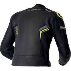 RST-Jacke S1 D3O Leder – schwarz/neongelb