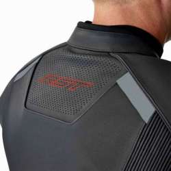 RST-Jacke S1 D3O Leder – schwarz/rot