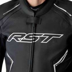 RST-Jacke S1 D3O Leder – schwarz/weiß