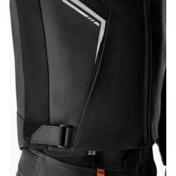 RST-Jacke S1 D3O Leder – schwarz/weiß
