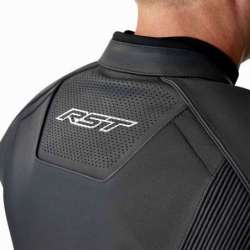 RST-Jacke S1 D3O Leder – schwarz/weiß