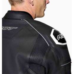 RST-Jacke S1 D3O Leder – schwarz/weiß