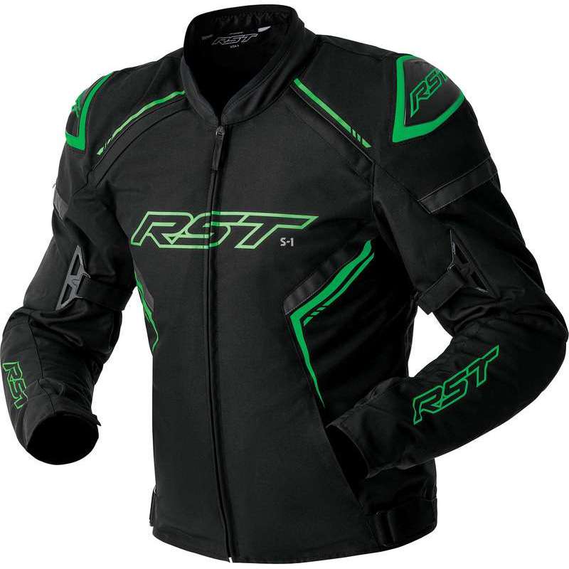 RST-Jacke S1 D3O Textil  – schwarz/neongrün