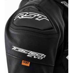 Veste RST Tractech Evo D3O cuir - noir/blanc