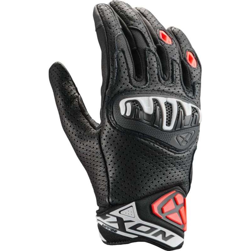 Handschuhe Ixon MIRAGE LEATHER Sommer schwarz-weiß-rot
