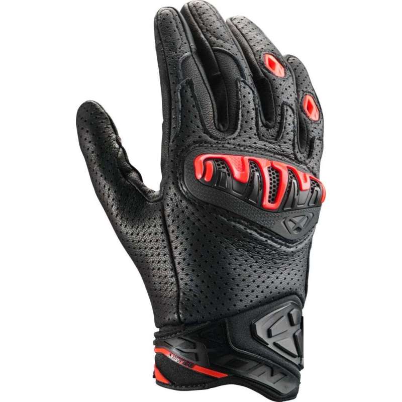 Handschuhe Ixon MIRAGE LEATHER Sommer schwarz-rot