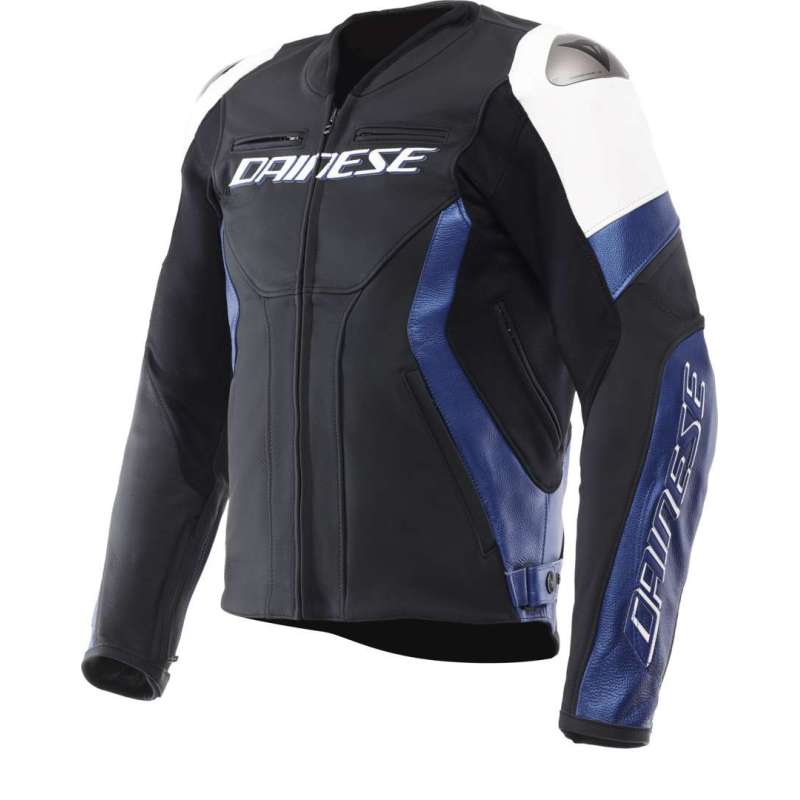DaineseRacing 5 Herrenlederjacke, weiß-blau-schwarz