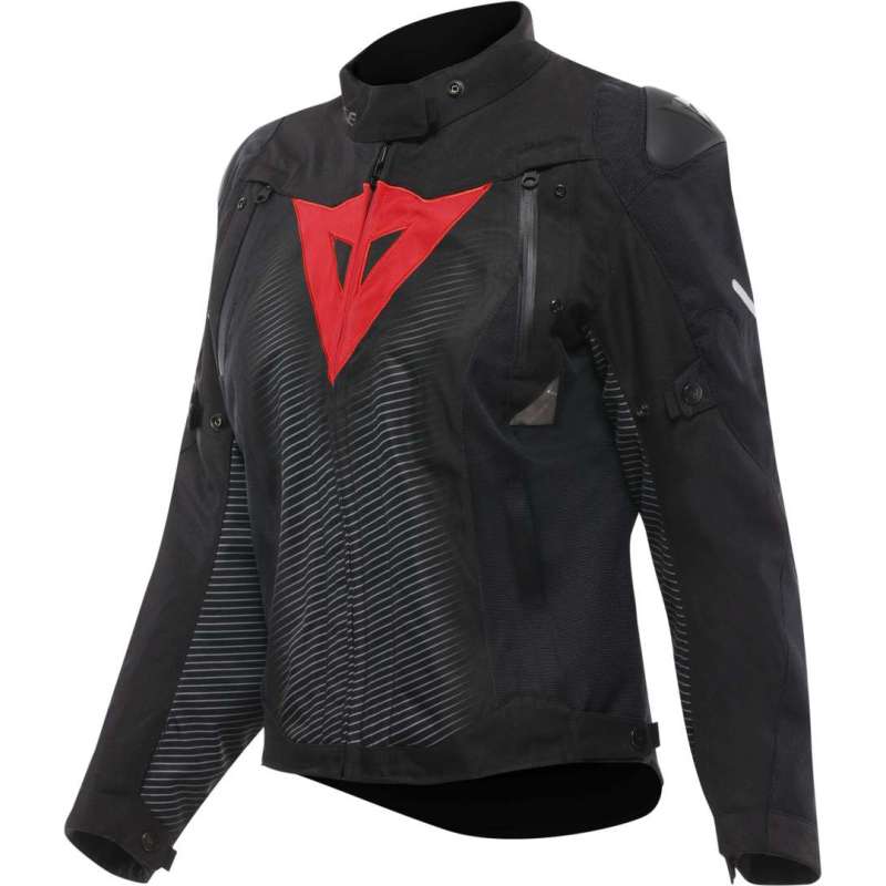 Dainese-Jacke D-Dry Super Sprint für Damen, schwarz-rot