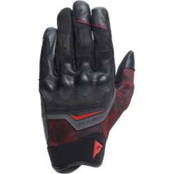 Dainese-Handschuhe Ermex aus Leder und Textil, schwarz-rot