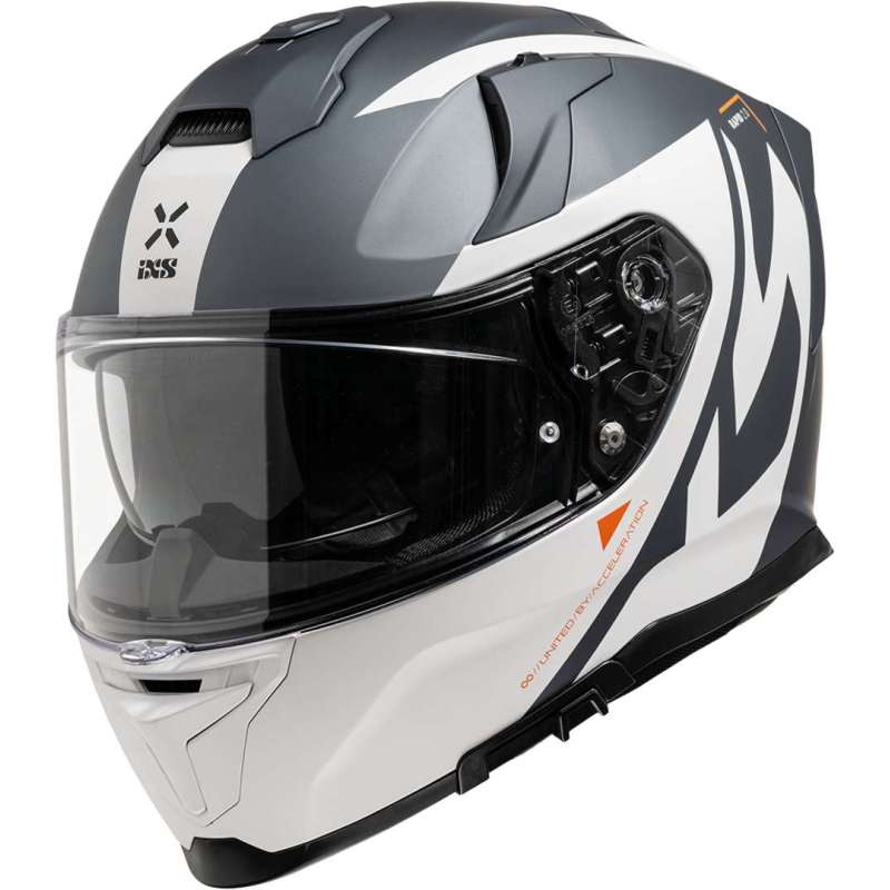 Integralhelm iXS Rapid 2.0 Graphic mattweiss grau
