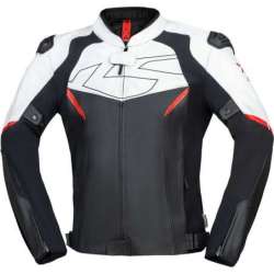IXS Ace 1.0 Lederjacke schwarz weiß rot