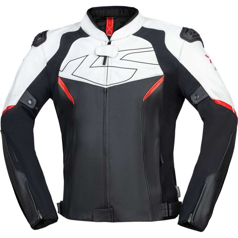 Veste iXS Ace 1.0 cuir noir blanc rouge