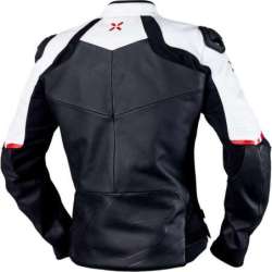 Veste iXS Ace 1.0 cuir noir blanc rouge