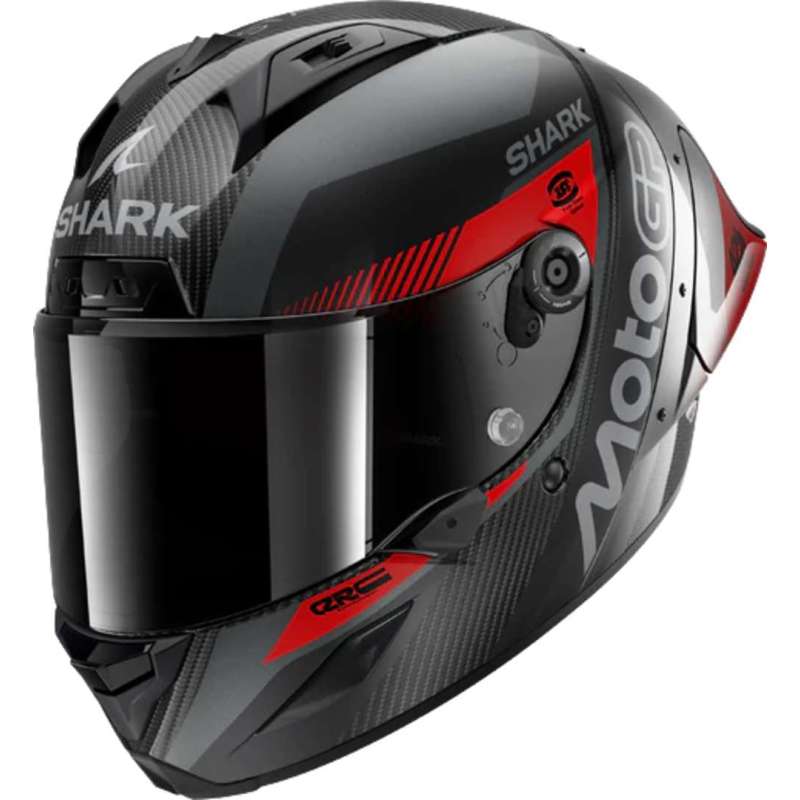 SHARK AERON GP FIM RACING 2 MOTOGP Integralhelm, schwarz-dunkelgrau-rot
