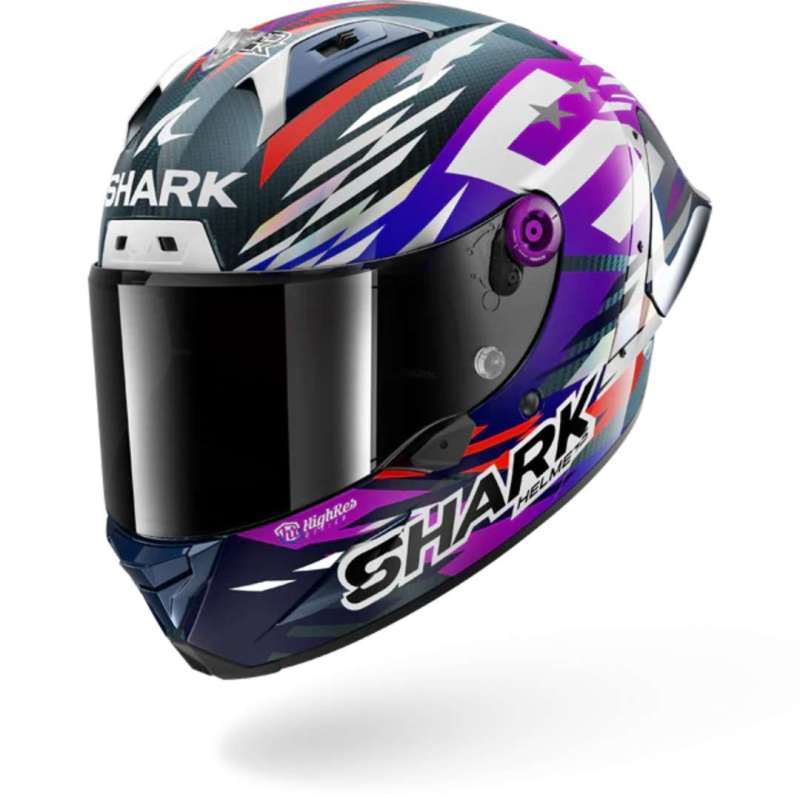 SHARK AERON GP FIM RACING 2 REPLICA ZARCO SIGNATURE Integralhelm, blau-rosa-weiß