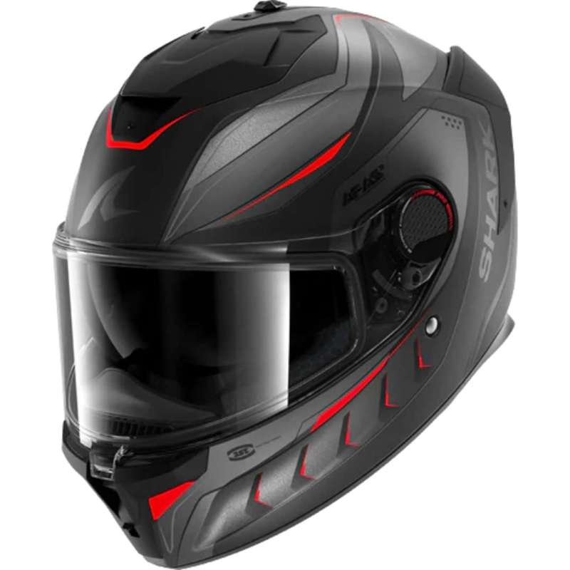 Integralhelm SHARK SPARTAN GT PRO CARBON MEKARIUM dunkelgrau matt-rot