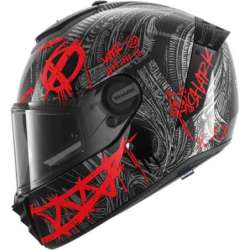 Integralhelm SHARK SPARTAN RS CARBON SHIEVER schwarz-dunkelgrau-rot
