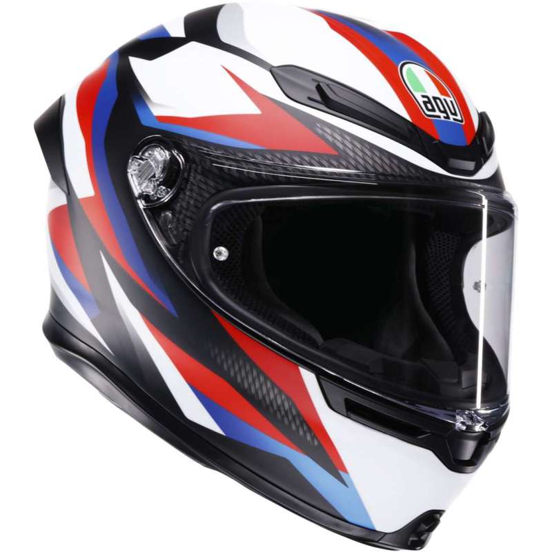 AGV-Integralhelm K6 S Timewarp, mattschwarz, rot, blau