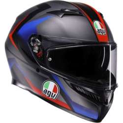 AGV-Integralhelm K3 Striga, mattschwarz, blau, rot