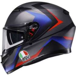 Casque intégral AGV K3 Striga noir mat bleu rouge