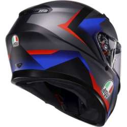 AGV-Integralhelm K3 Striga, mattschwarz, blau, rot