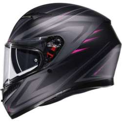 AGV K3 Syth Integralhelm, mattschwarz, grau, rosa