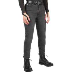 Pando Moto Kaya Slim Graphite Damenjeans, grau