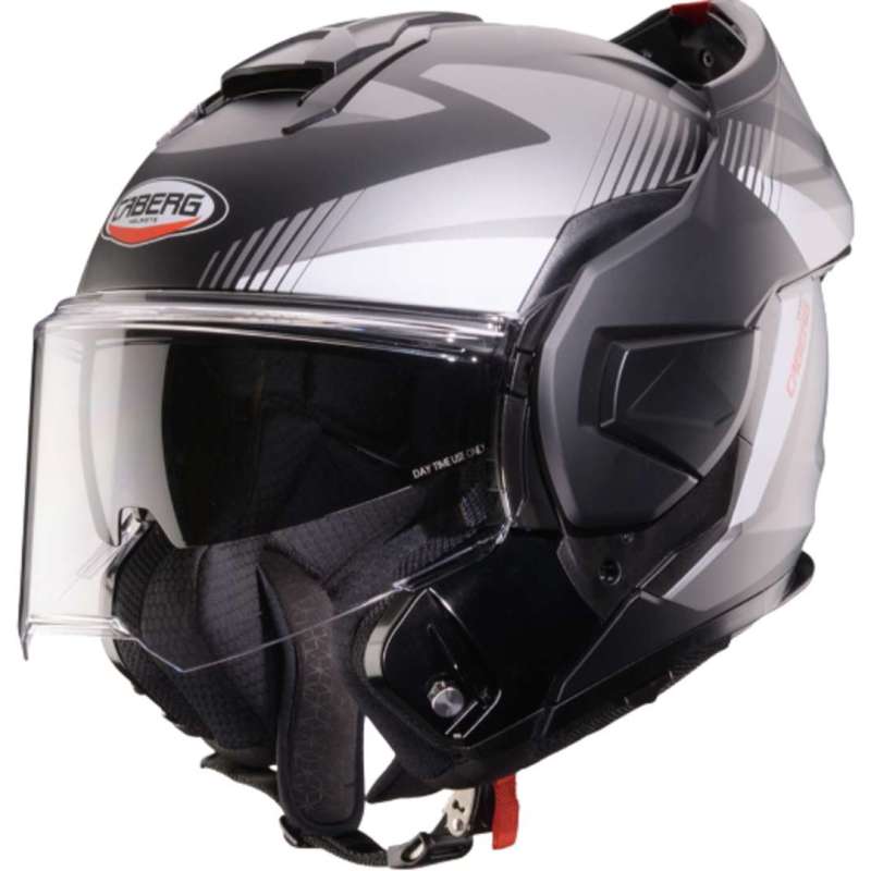 Casque Caberg modulable Trip Lunar gris mat blanc