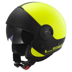 Casque Jet LS2 OF597 Cabrio Via - jaune fluo